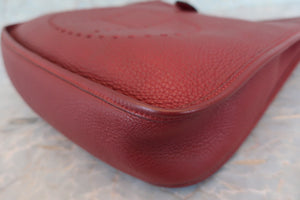 HERMES  EVELYNE 2GM Clemence leather Rouge H Shoulder bag 700040123