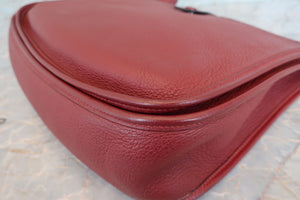 HERMES  EVELYNE 2GM Clemence leather Rouge H Shoulder bag 700040123
