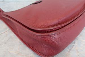 HERMES  EVELYNE 2GM Clemence leather Rouge H Shoulder bag 700040123