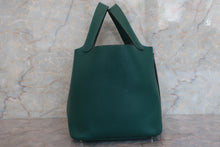 将图片加载到图库查看器，HERMES PICOTIN LOCK PM Clemence leather Malachite X刻印 Hand bag 600070072
