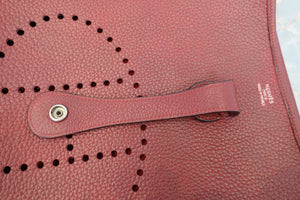 HERMES  EVELYNE 2GM Clemence leather Rouge H Shoulder bag 700040123