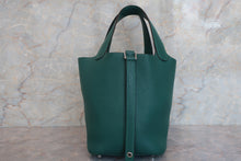 将图片加载到图库查看器，HERMES PICOTIN LOCK PM Clemence leather Malachite X刻印 Hand bag 600070072
