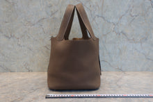 将图片加载到图库查看器，HERMES PICOTIN LOCK MM Clemence leather Etoupe gray D刻印 Hand bag 800080178
