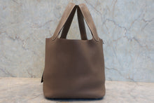 将图片加载到图库查看器，HERMES PICOTIN LOCK MM Clemence leather Etoupe gray D刻印 Hand bag 800080178
