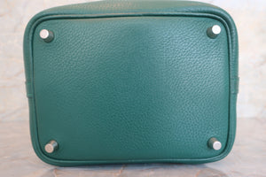 HERMES PICOTIN LOCK PM Clemence leather Malachite X刻印 Hand bag 600070072