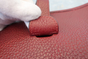 HERMES  EVELYNE 2GM Clemence leather Rouge H Shoulder bag 700040123
