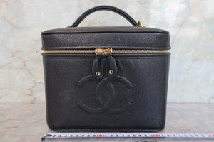 CHANEL/シャネル ココマークバニティ キャビアスキン ブラック/ゴールド金具 バニティ 700090220