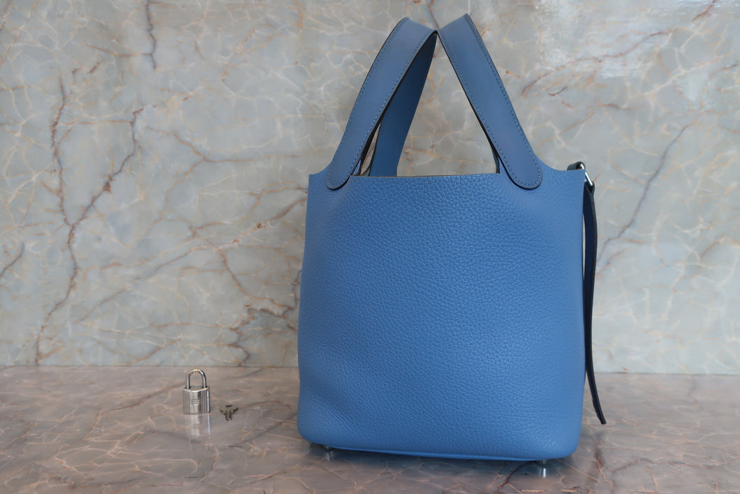 HERMES／エルメス ピコタンロックタッチＰＭ トリヨンクレマンス/ヴォースイフト ブルーパラダイス ハンドバッグ T刻印 700110008