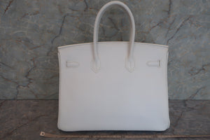 HERMES BIRKIN 35 Epsom leather White □K Engraving Hand bag 600070071