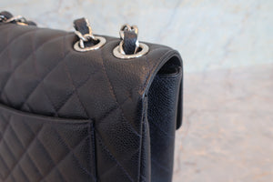 CHANEL/シャネル 中マトラッセシングルフラップチェーンショルダーバッグ キャビアスキン ネイビー/シルバー金具 ショルダーバッグ 700080164