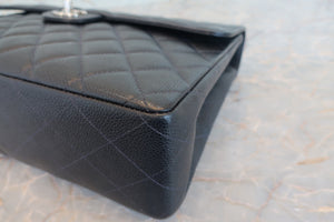 CHANEL/シャネル 中マトラッセシングルフラップチェーンショルダーバッグ キャビアスキン ネイビー/シルバー金具 ショルダーバッグ 700080164