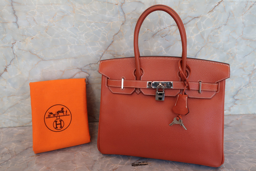 HERMES／エルメス バーキン30 アルデンヌ ブリック ハンドバッグ 700090212