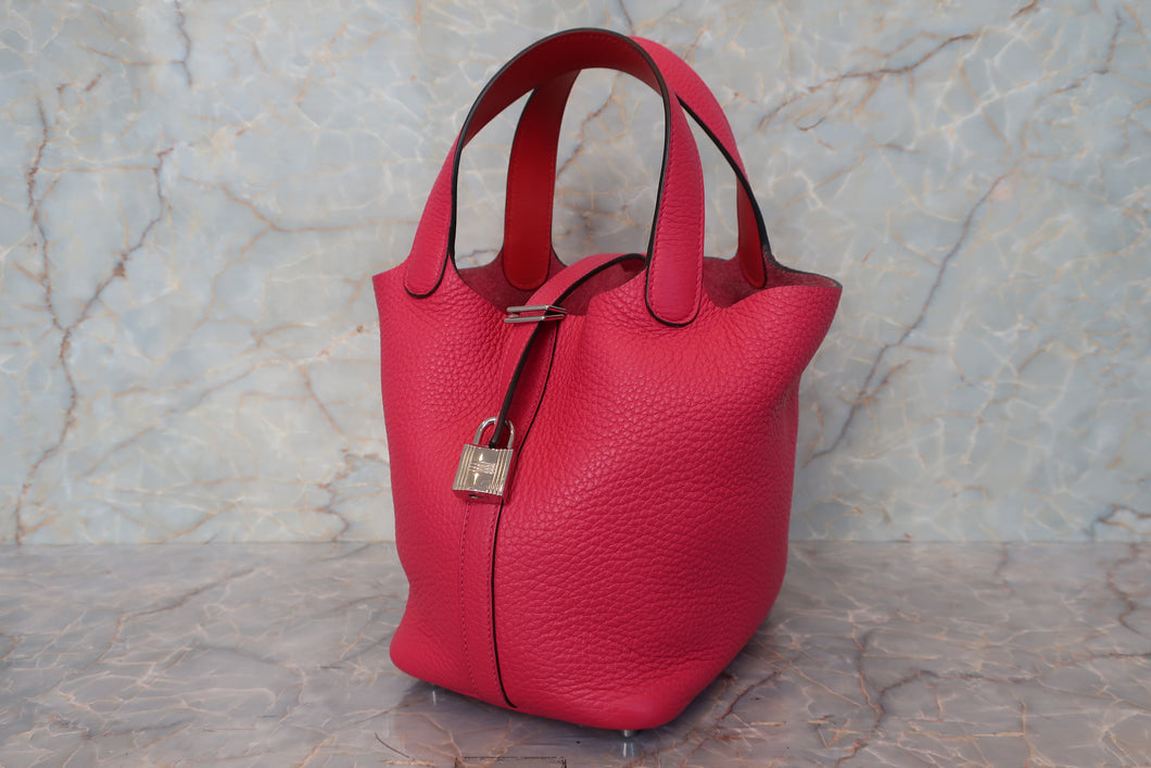 HERMES／エルメス ピコタンロックエクラＰＭ トリヨンクレマンス/ヴォースイフト ローズメキシコ/ルージュクー Y刻印 ハンドバッグ 700100202
