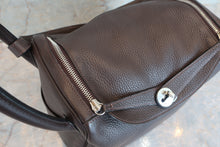 将图片加载到图库查看器，HERMES LINDY 30 Clemence leather Chocolat □J刻印 Shoulder bag 600080222
