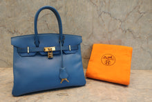 画像をギャラリービューアに読み込む, HERMES／エルメス バーキン30 クシュベル ブルーフランス ○Z刻印 ハンドバッグ 800080064
