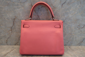 HERMES KELLY 25 Swift leather Rose azalee A Engraving Shoulder bag 700010030