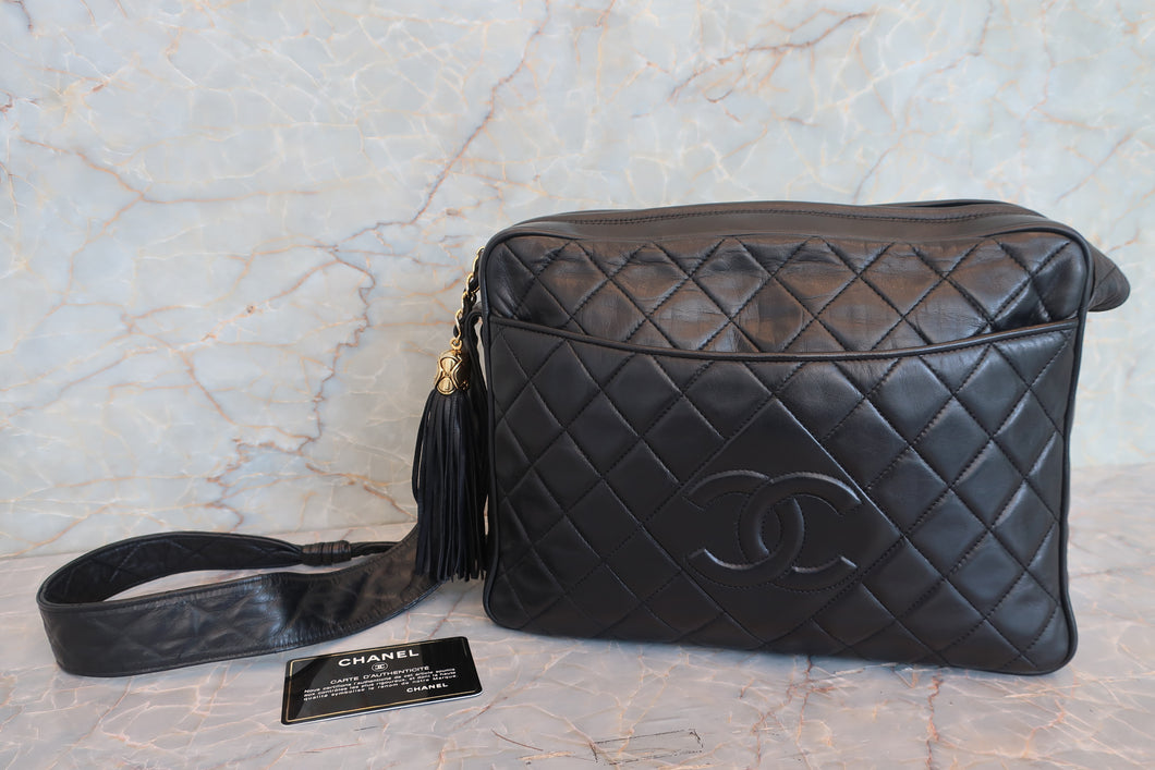 CHANEL/シャネル マトラッセフリンジチェーンショルダーバッグ ラムスキン ブラック/ゴールド金具 ショルダーバッグ 700080157
