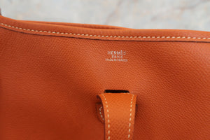 HERMES EVELYNE 2PM Graine Couchevel leather Cognac □H Engraving Shoulder bag 700030200