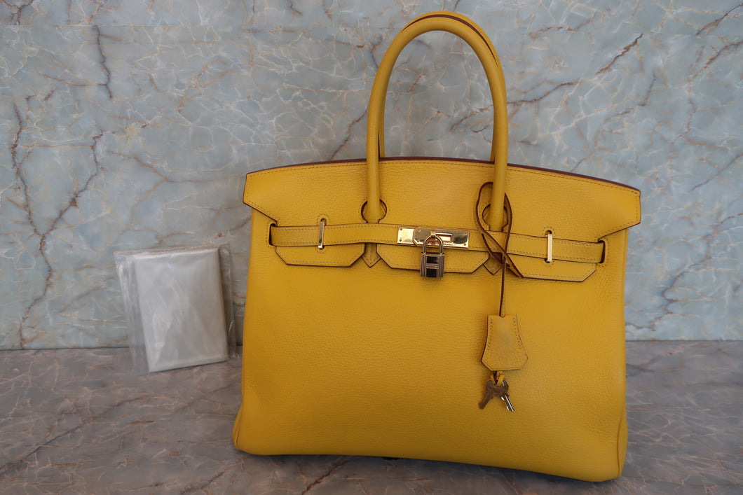 HERMES／エルメス バーキン35 トリヨンクレマンス ジョーヌ □G刻印 ハンドバッグ 700070165