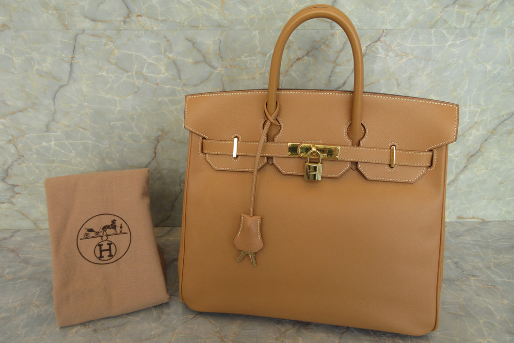 HERMES HAUT A COURROIRE 32 Graine Couchevel leather Natural 〇Z Engraving Hand bag 600120319