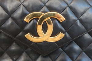 CHANEL Big CC mark chain shoulder bag Lambskin Black/Gold hadware Shoulder bag 600110007