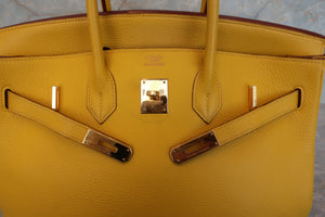 HERMES／エルメス バーキン35 トリヨンクレマンス ジョーヌ □G刻印 ハンドバッグ 700070165