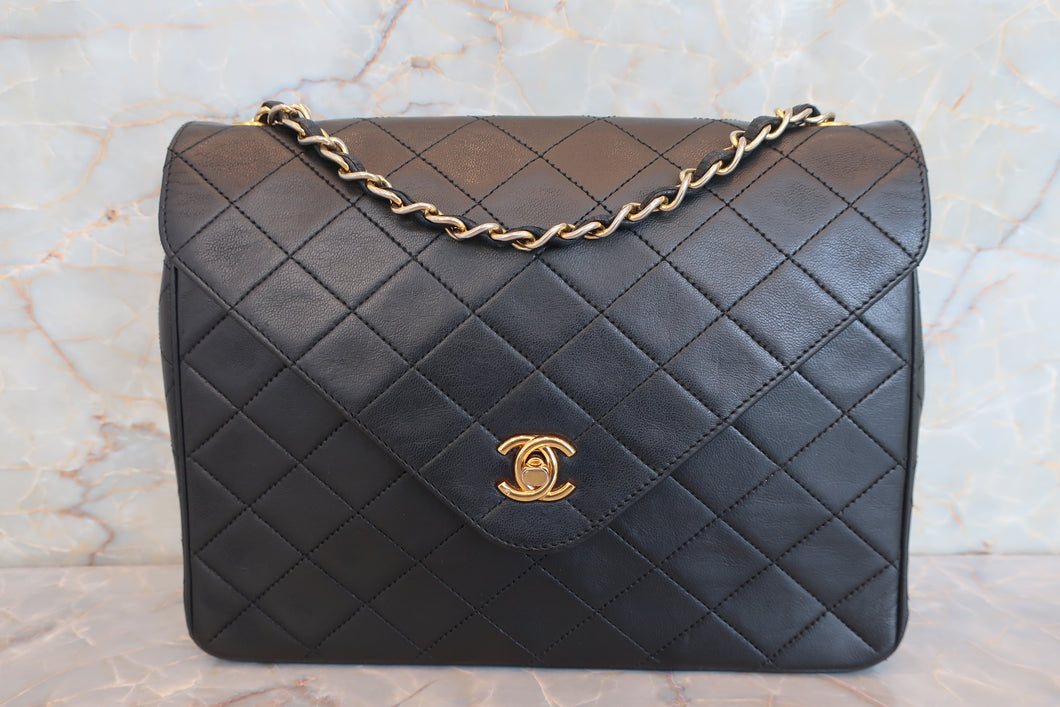 CHANEL/シャネル マトラッセチェーンショルダーバッグ ラムスキン ブラック/ゴールド金具 ショルダーバッグ 700080159