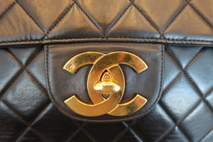 CHANEL/シャネル 中マトラッセシングルフラップチェーンショルダーバッグ ラムスキン ブラック/ゴールド金具 ショルダーバッグ 600090232