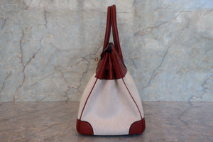 HERMES／エルメス バーキン30 トワルアッシュ/レザー ベージュ/ルージュアッシュ □F刻印 ハンドバッグ 700090211