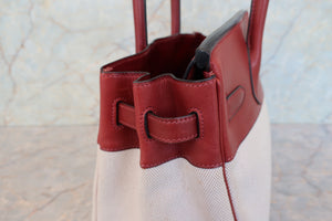 HERMES／エルメス バーキン30 トワルアッシュ/レザー ベージュ/ルージュアッシュ □F刻印 ハンドバッグ 700090211