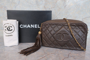 CHANEL/シャネル マトラッセフリンジチェーンショルダーバッグ ラムスキン カーキ/ゴールド金具 ショルダーバッグ 600090230