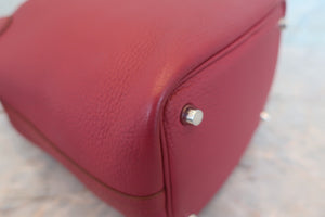HERMES PICOTIN LOCK PM Clemence leather Ruby □R Engraving Hand bag 600050225