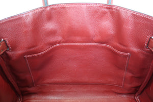 HERMES／エルメス バーキン30 トワルアッシュ/レザー ベージュ/ルージュアッシュ □F刻印 ハンドバッグ 700090211
