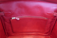 Load image into Gallery viewer, HERMES BIRKIN 35 Toile H/Graine Couchevel leather Beige/Rouge vif 〇Y Engraving Hand bag 800020061
