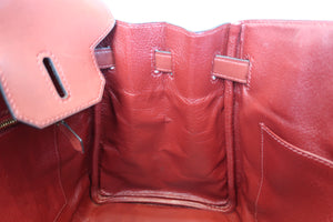 HERMES／エルメス バーキン30 トワルアッシュ/レザー ベージュ/ルージュアッシュ □F刻印 ハンドバッグ 700090211