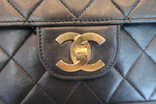 将图片加载到图库查看器，CHANEL/香奈儿 CF 双盖 链条包 羊皮 Black/Gold hadware(黑色/金色金属) 肩背包 600070111
