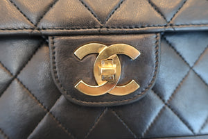 CHANEL/シャネル マトラッセＷフラップチェーンショルダーバッグ ラムスキン ブラック/ゴールド金具 ショルダーバッグ 600070111