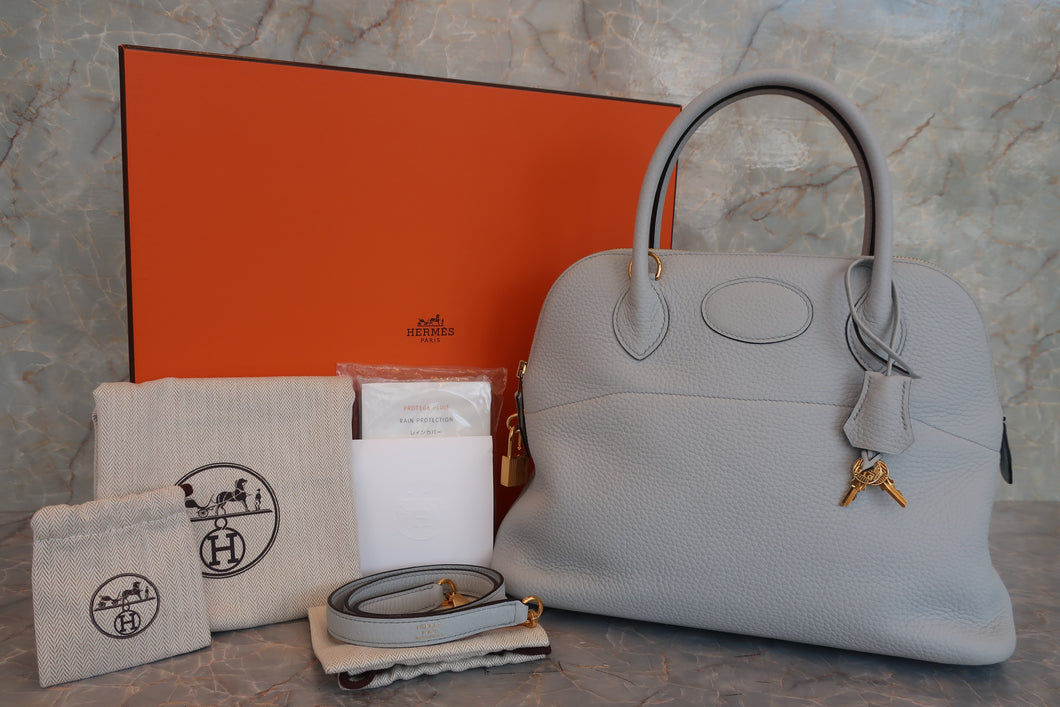 HERMES／BOLIDE 31 Clemence leather Blue pale Z刻印 Shoulder bag 700070106