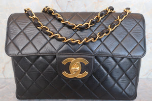 CHANEL/シャネル 中マトラッセシングルフラップチェーンショルダーバッグ ラムスキン ブラック/ゴールド金具 ショルダーバッグ 600090212