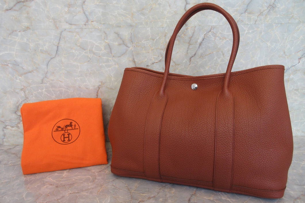 HERMES  GARDEN PARTY PM Negonda leather Cuivre □O Engraving Tote bag 600120270