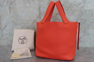 HERMES／エルメス ピコタンロックＭＭ トリヨンクレマンス オレンジポピー T刻印 ハンドバッグ 700080182