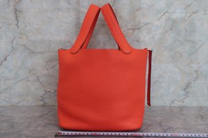HERMES／エルメス ピコタンロックＭＭ トリヨンクレマンス オレンジポピー T刻印 ハンドバッグ 700080182