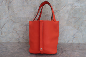 HERMES／エルメス ピコタンロックＭＭ トリヨンクレマンス オレンジポピー T刻印 ハンドバッグ 700080182