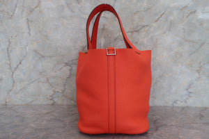 HERMES／エルメス ピコタンロックＭＭ トリヨンクレマンス オレンジポピー T刻印 ハンドバッグ 700080182