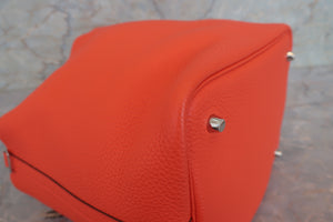 HERMES／エルメス ピコタンロックＭＭ トリヨンクレマンス オレンジポピー T刻印 ハンドバッグ 700080182