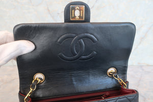 CHANEL Mini Matelasse single flap chain shoulder bag Lambskin Black/Gold hadware Shoulder bag 600070086