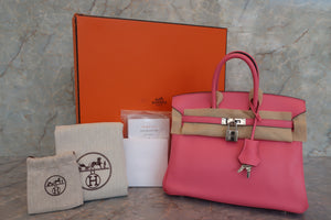 HERMES／エルメス バーキン25 ヴォースイフト ローズアザレ A刻印 ハンドバッグ 700070116