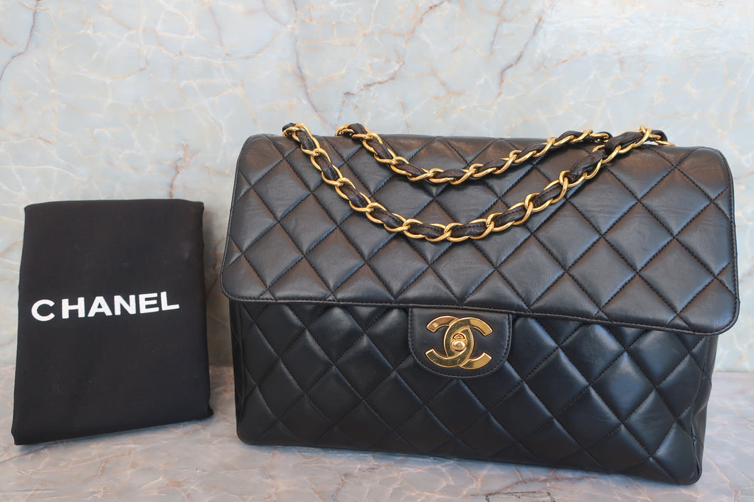 CHANEL/シャネル 中マトラッセシングルフラップチェーンショルダーバッグ ラムスキン ブラック/ゴールド金具 ショルダーバッグ 600070113