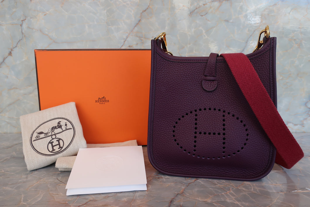 HERMES／エルメス エブリンTPM トリヨンクレマンス カシス U刻印 ショルダーバッグ 700110014