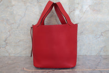 将图片加载到图库查看器，HERMES PICOTIN LOCK MM Clemence leather Rouge casaque □R刻印 Hand bag 600080205
